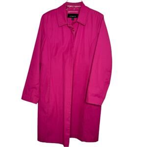 Jones New York Trench Coat in Dark Pink Size Medium Petite